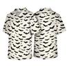 Mens Short Sleeve V Neck Halloween Print Chest Pocket Scrub Top Comfortable Fit Uniform Shirt for Work or Casual Wear