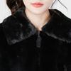 New Nike Women's Faux Fur Long Jacket Asia Sizing Black DQ6839-010