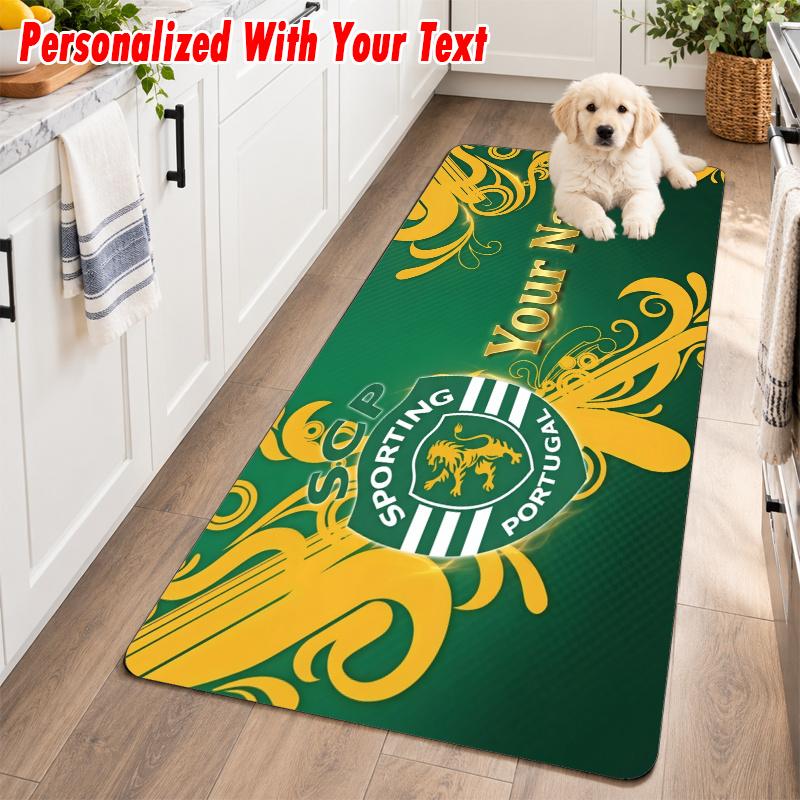 Sporting CP Custom Name Flannel Rug Kitchen Mat Non Slip Floor Carpet Personalized Home Decor