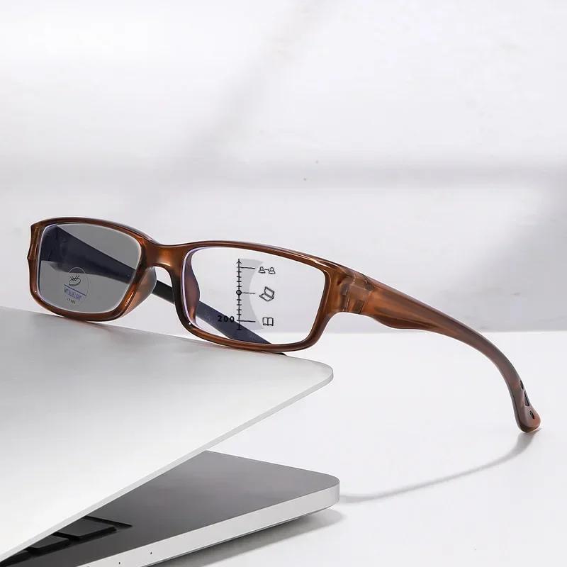 Men Women Trendy Photochromic Reading Glasses Ultralight Sports Presbyopia Eyewear Unisex Suqare Progressive Multifocal Glasses