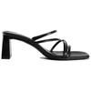 ZARA Square Toe Chunky Heel Slip-On Sandals Women sandals Black 12810410800