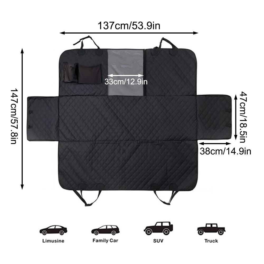 Dog Seat Cover for Back Seat, Waterproof with Mesh Window, Scratch Prevent Anti-slip Dog Bed Car Hammock, Standard