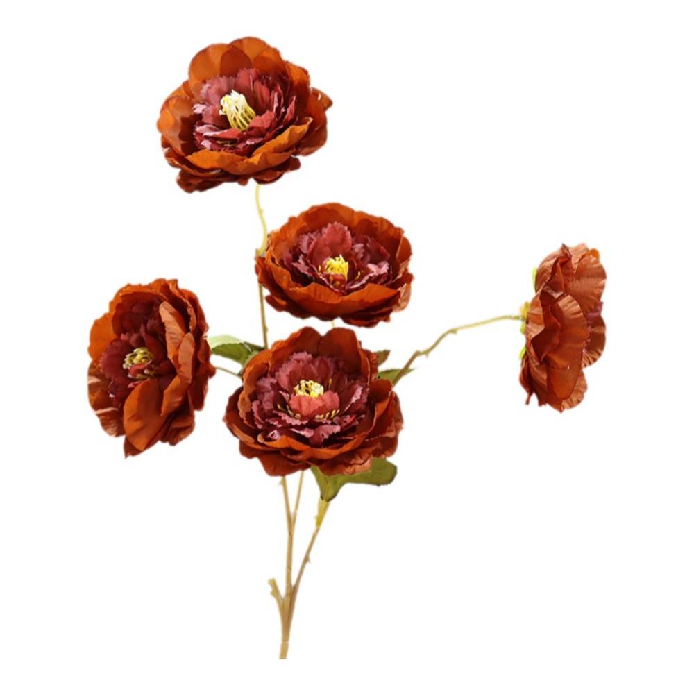 Lifelike 5 Flowers/Bundle Artificial Flowers Real Touch with Stems Fake Peony Floral Arrangements Fake Flower Bouquets Wedding