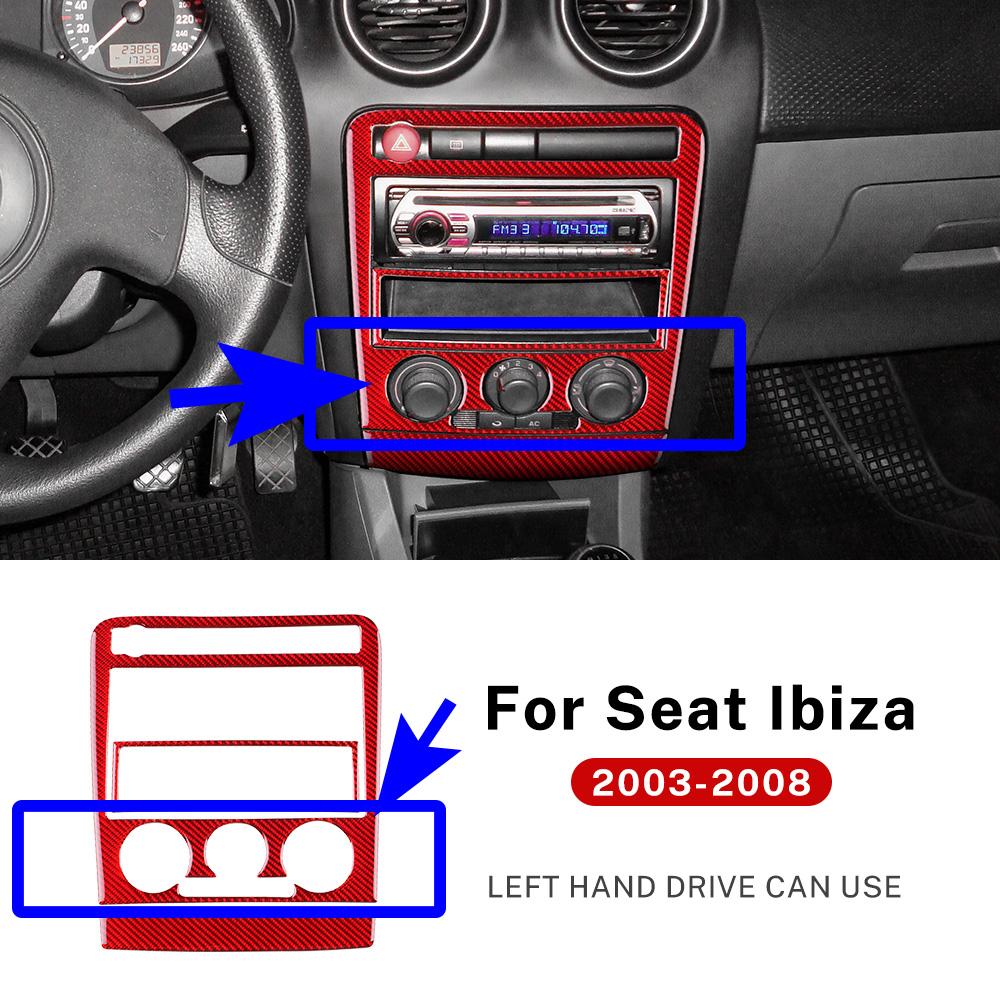 Real Soft Carbon Fiber Sticker For Seat Ibiza 6l 2003 2004 2005 2006 2007 2008 LHD RHD Car Central Control AC Panel Accessories