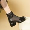 Women's Block Heel Mesh Ankle Cool Boots Spring Summers New Thick Sole Non Slip Breathable High Top Round Toe Zippers Sandals