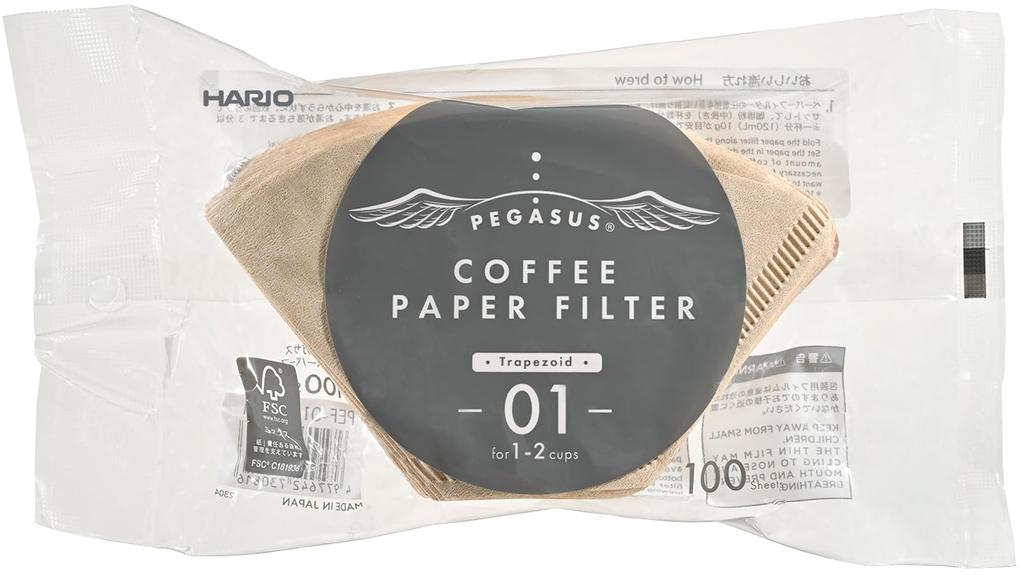 Hario Pegasus Coffee Paper Filter 01 M 100 Sheets Made In Japan For 1-2 Cups Brown PEF-01-100M X 5 [item]