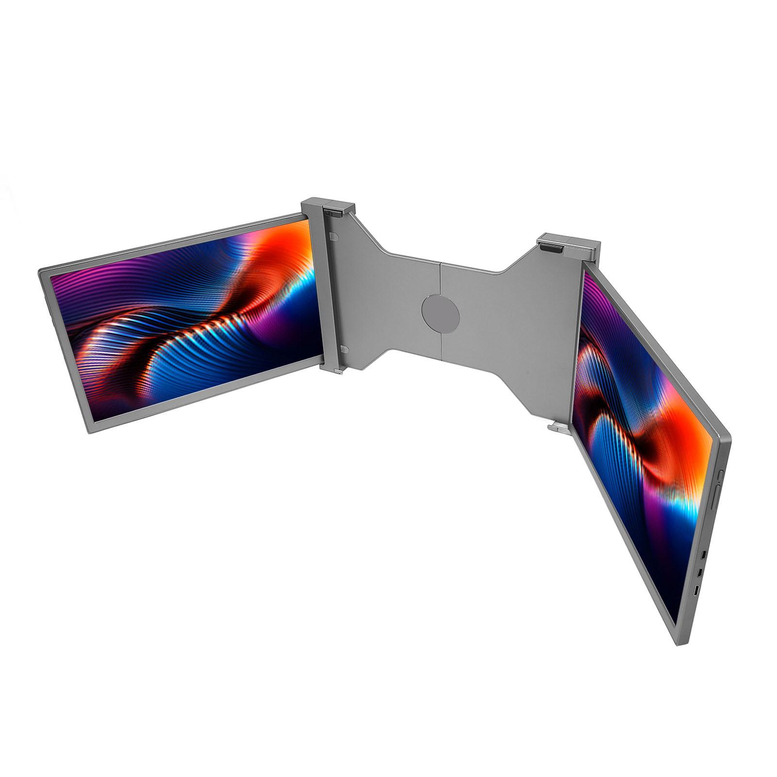 

14-дюймовый тройной портативный монитор для ноутбуков с диагональю от 15 до 17,3 дюймов, 1920x1200 IPS, ноутбук Plug and Play серебряный