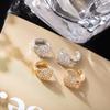 European & American Luxury Zirconia Earrings: High-End Craftsmanship, Hollow Round Design, Women's Fashion Statement