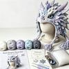 Handmade Yarn Crafts Animal Hood Hat Crochet Kit, DIY Earflap Craft Complete Knitting Materials Cute Crafting Project for Adults Teens, Gift