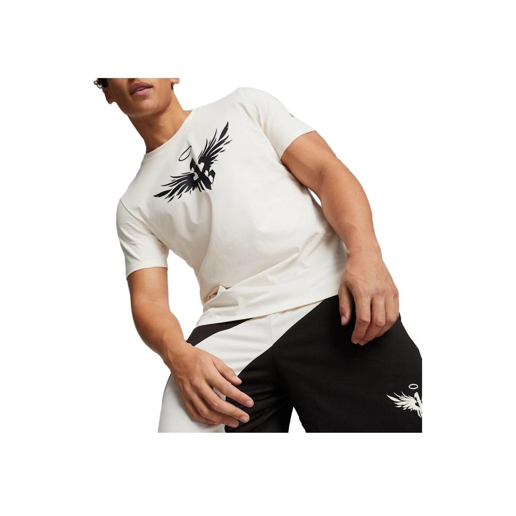 Puma X LaMelo Ball Whispers Mb.02 Melo Lonzo Ball Einfarbig Frontflügel Logo Rundhals Basketball Trainings Kurzarm T-Shirt Herren Tops 621721-01