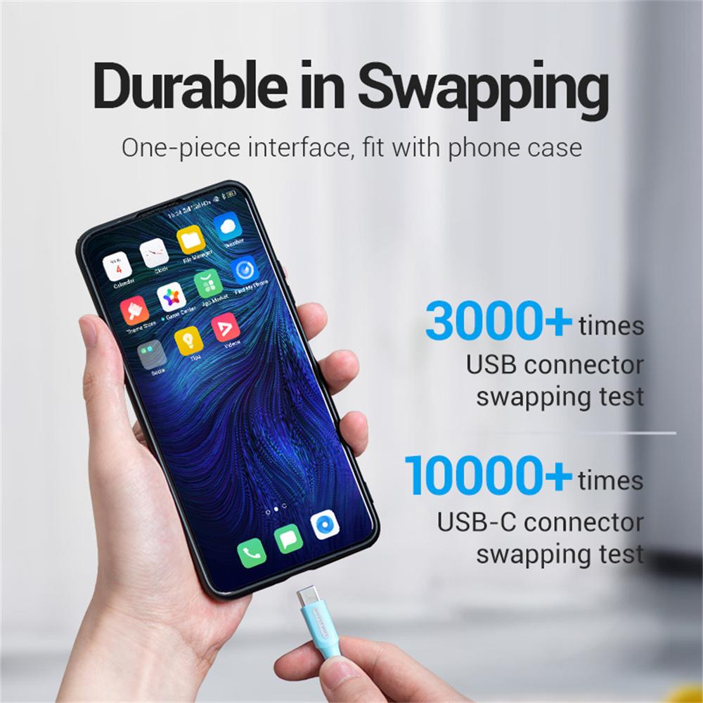 VENTION COKSF 1m USB 2.0 Type A To Type C Cable 3A Fast Charging Phone Tablet Data Cord