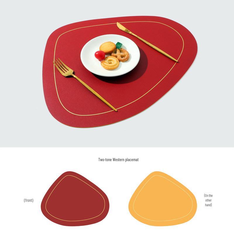 Bordmatte i nordisk stil, dobbeltlag, uregelmessig, varmebestandig, oljebestandig, PVC-lær