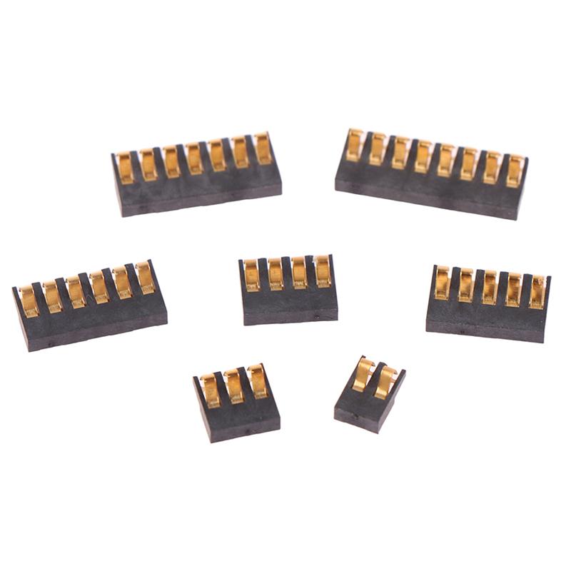 Smt Spring Battery Connector 2.0 Mm Pitch 2 3 4 5 6 7 8 Pin Male Contact Power Charge Connector Contacts Gold Plated