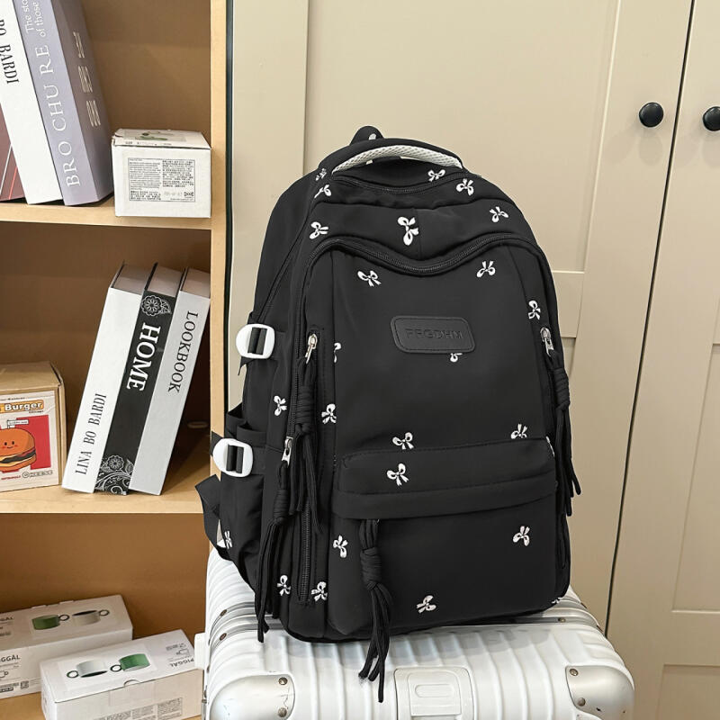 Women's Backpack Bow Embroidered Student Large Capacity Schoolbag