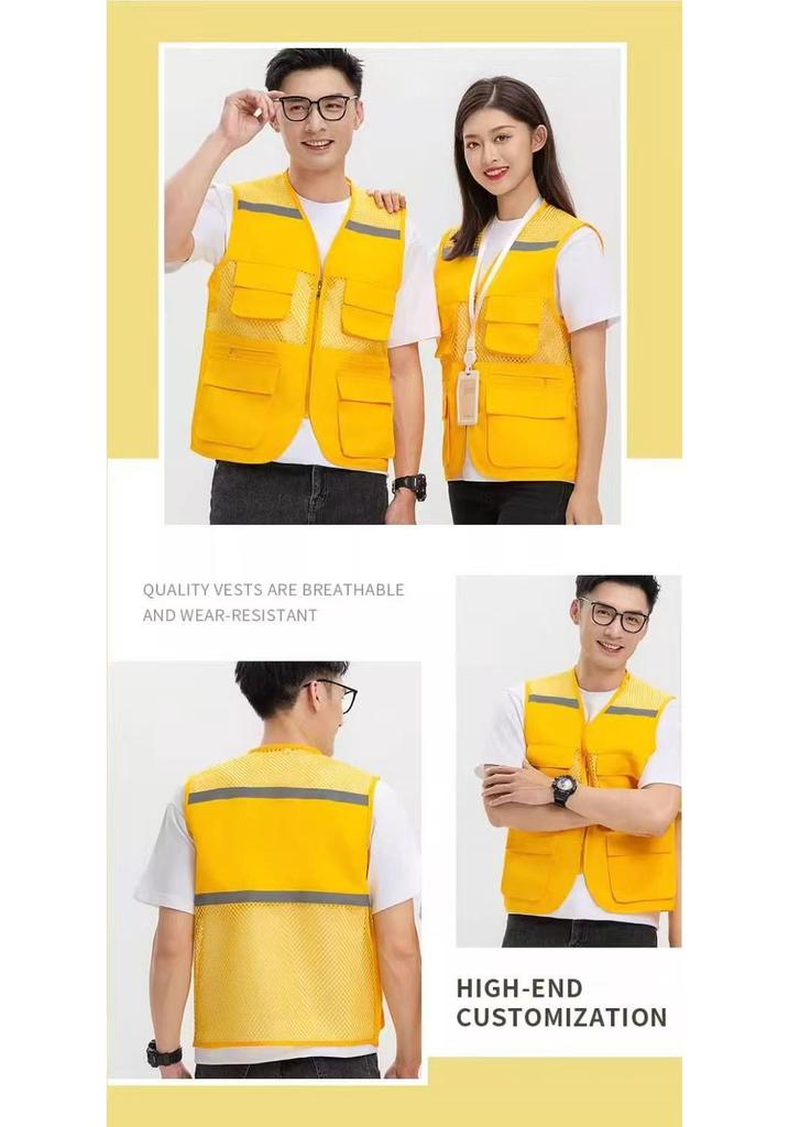Children's Custom Multi-Pocket Mesh Activity Vest with Logo for Summer
