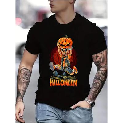 Halloween T-Shirt Pumpkin Party Graphic Tops New Fashion Short Sleeve T Shirt Men's Costume Big Size Loose Oversized Tees 2024