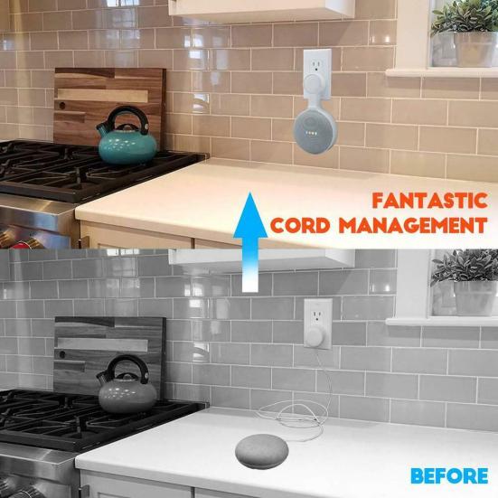 Outlet Wall Mount Bracket Holder Accessory for Google Home Mini Smart Speaker