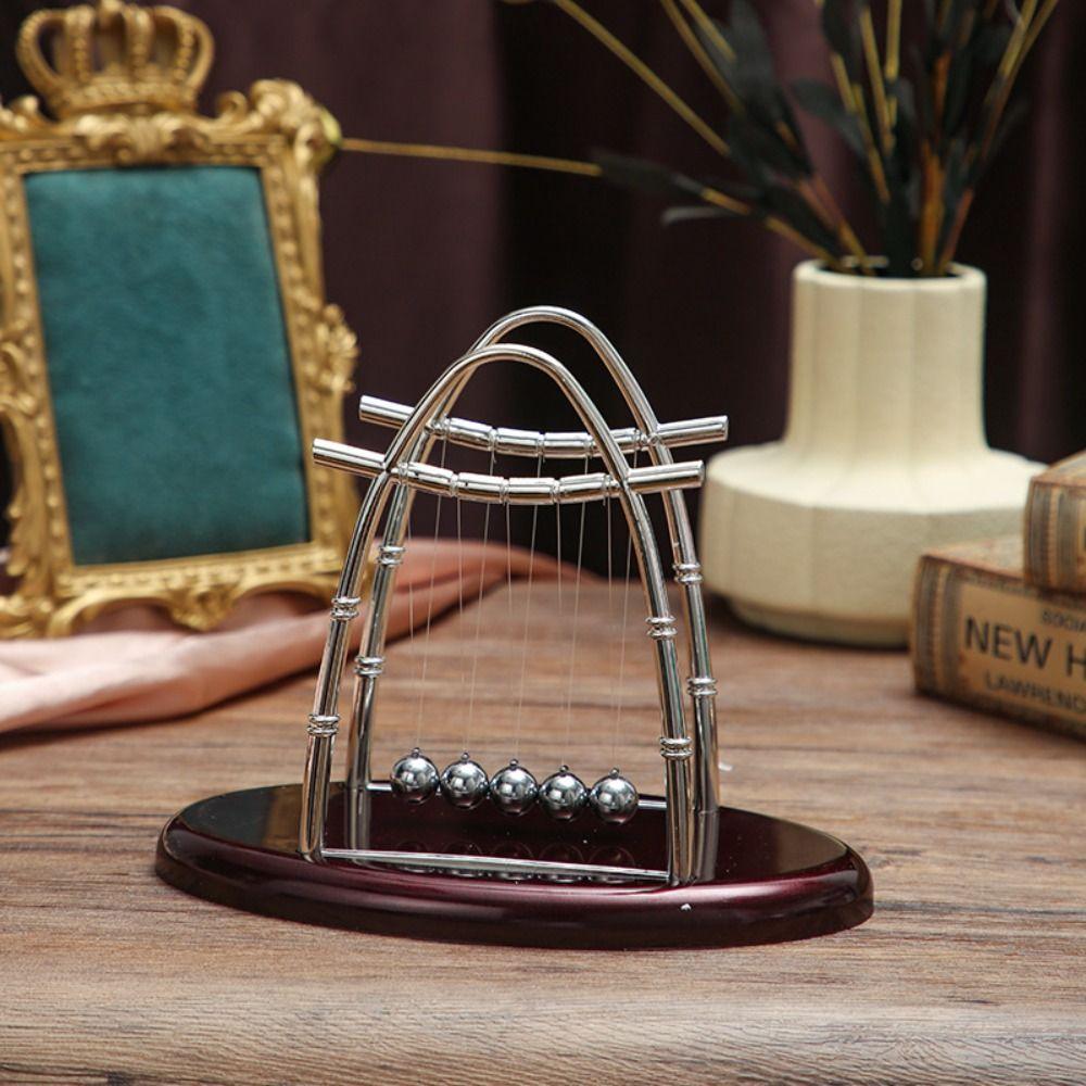 Desktop Toys Pendulum Cradle Decor Physics Science Steel Balance Ball  Office Table