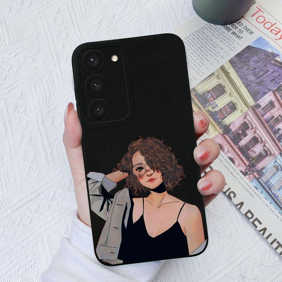 

Для Samsung S23 Plus S22 S21 S20 + Ultra Note 10 Lite 20 Fashion Sweet Girls Жидкий силикон Мягкий квадратный чехол из ТПУ для Samsung GalaxyS22 Бампер Samsung Note 10 Lite