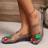 Fashion Plastic Flower Decoration Jelly Shoes Women 2025 Summer Low Wedge Heels Sandals Soft Cloud Non Slip Outdoor Sandals Rain Boots