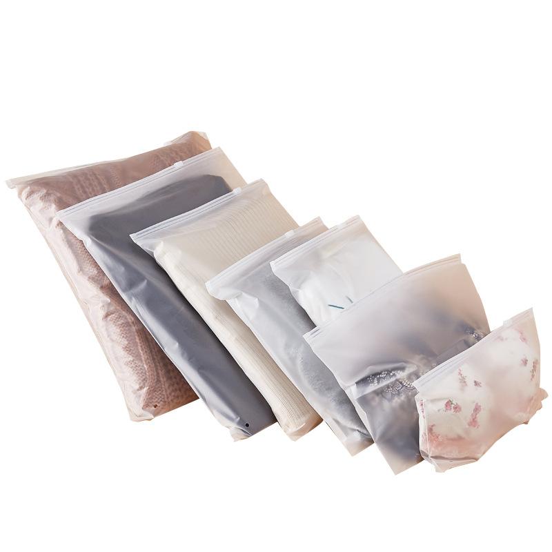 Custom Printed Clear Plastic PE/PVC/PEVA/EVA with Zippers Frosted Zipper Bags for Clothing Underwear Clothing Packaging