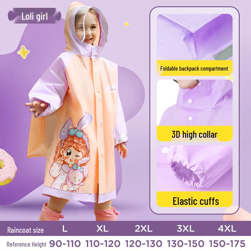 Mumu Kids Cartoon Waterproof Raincoat