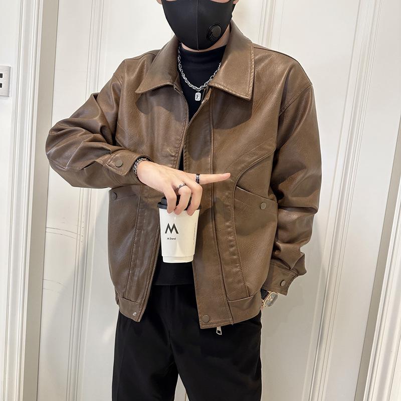 Melanoid Men's Trendy Heavyweight PU Leather Motorcycle Jacket 2025 - New Autumn Style