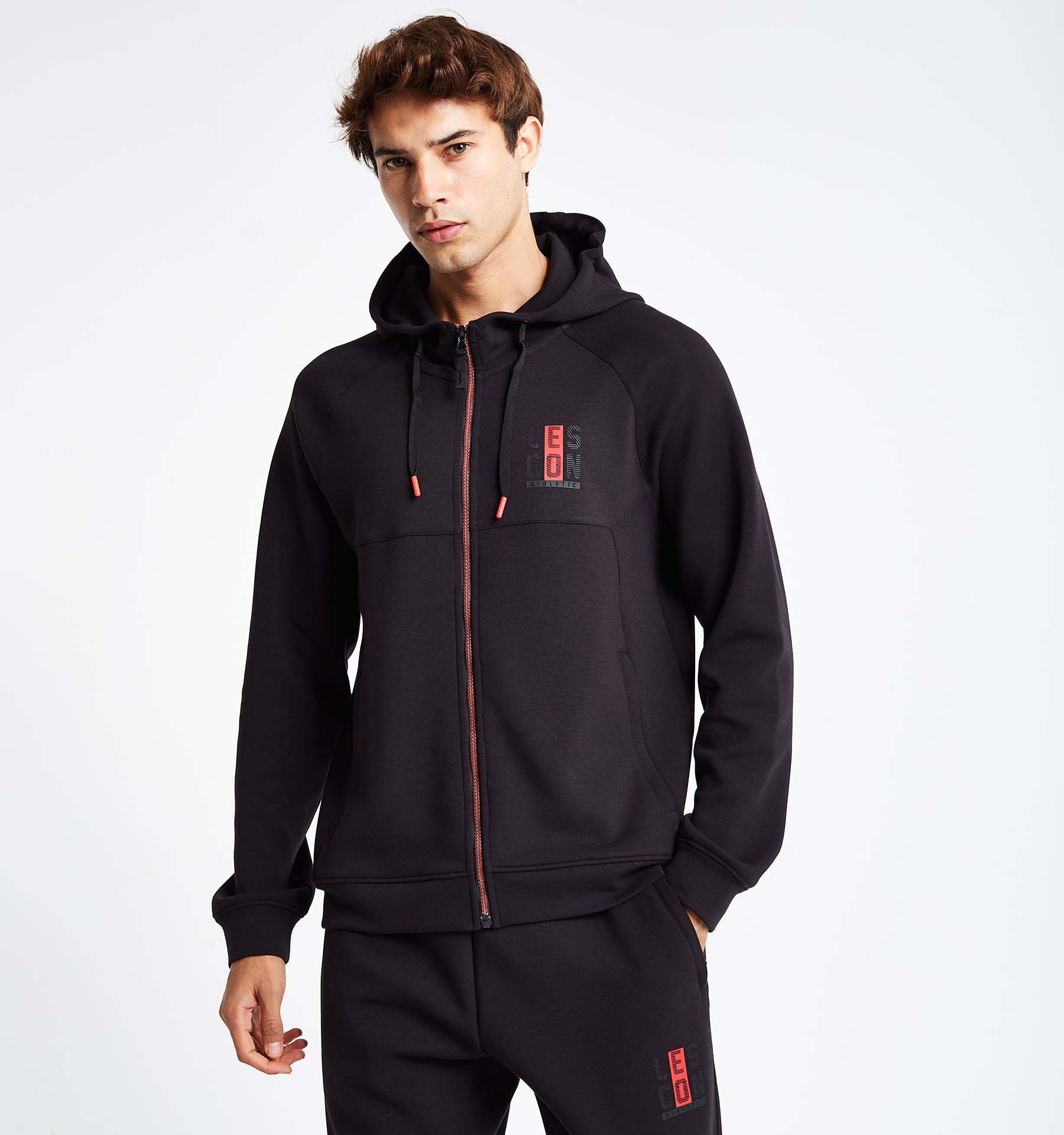

Мужская толстовка с капюшоном на молнии 24N-1121 XL чёрный
