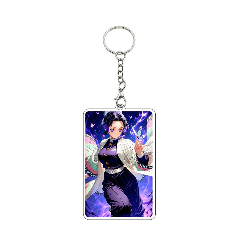 Anime 8cm Kamado Tanjiro Nezuko Agatsuma Zenitsu Cartoon Characters Acrylic Keychain Accessories Car Pendant Gifts Toy Wholesale