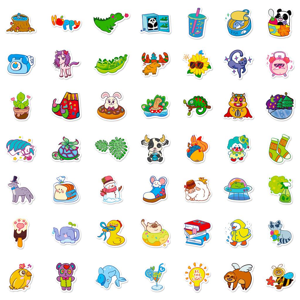 100 Small Size 4Cm Small Fresh Ins Wind Graffiti Sticker Decorative Suitcase Pen