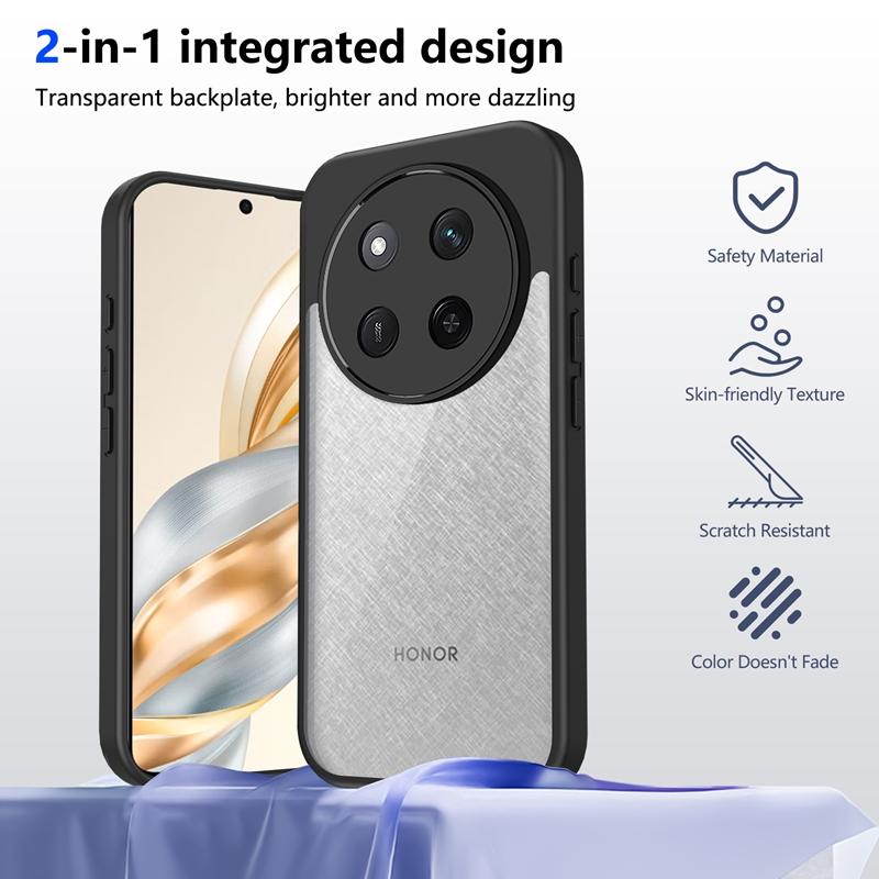 Transparent Silicone Case For Honor X9C X8B X6C X8C X7C X9C X60 PRO Play 60 Plus PC Back TPU Bumper Shockproof Clear Phone Cover
