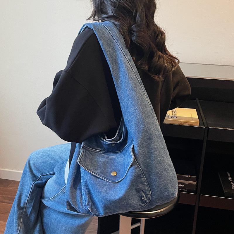 Women's Bag Shoulder Bag Underarm Bag Commuter Denim Bag