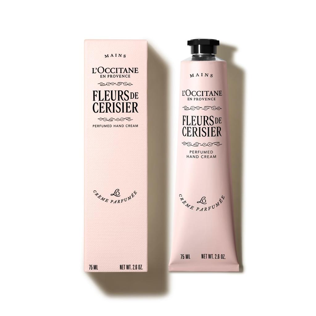 Fleur De Sourisie Sakura Perfumed Hand Large Popular for Men and Birthday Gift L'OCCITANE (Cherry Blossom) Cream, 75mL, Capacity, Moisturizing, Women,
