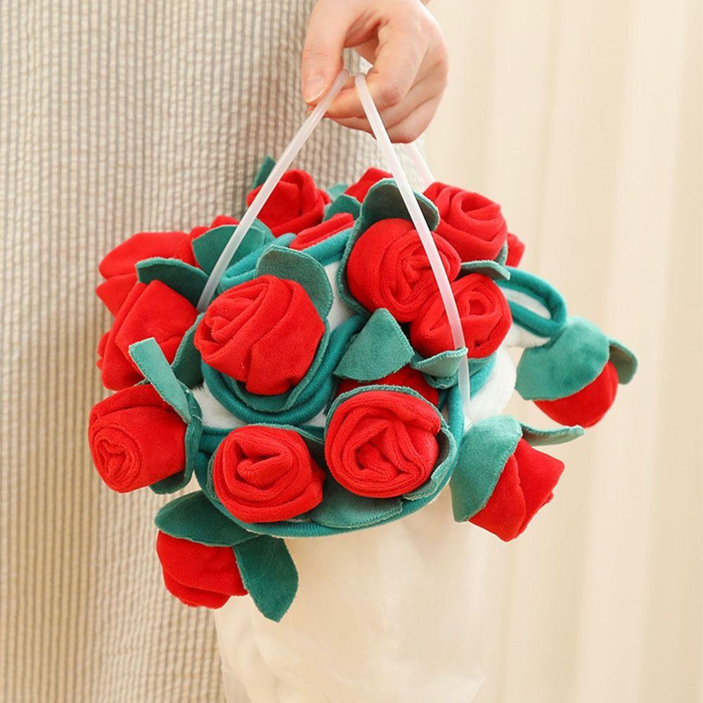 Flannel Rose Blanket Finished Product Rose Nap Blanket Portable Artificial Flowers  Confession Gift