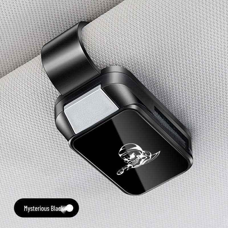 Multifunctional Skull Head Car Glasses and Ticket Sun Visor Clip