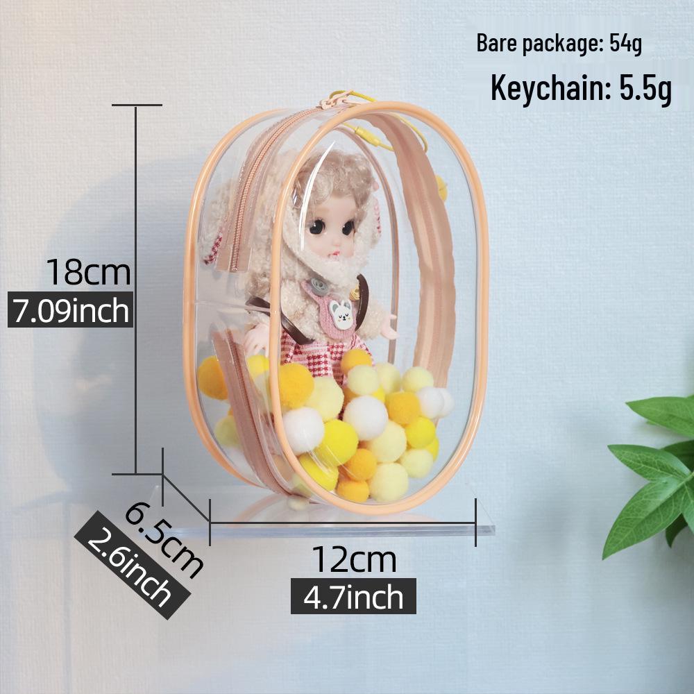 Cute High-Transparency Vinyl Doll Bag for 10cm, 15cm, 18cm Cotton Plush Dolls