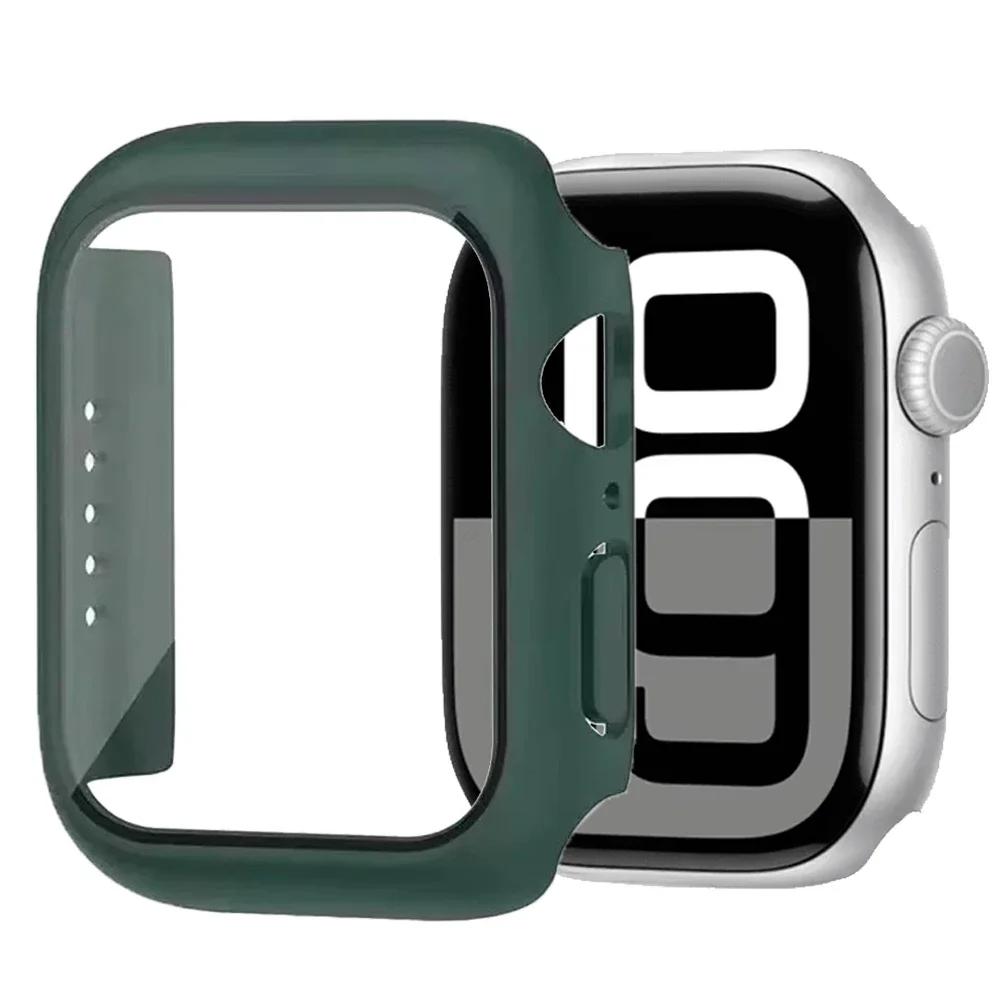 Tempered Glass+Cover For Apple Watch 11 10 46mm 42mm Ultra 3/2 49mm Screen Protector Case iWatch Series 9 8 7 6 5SE 45mm 44 40mm