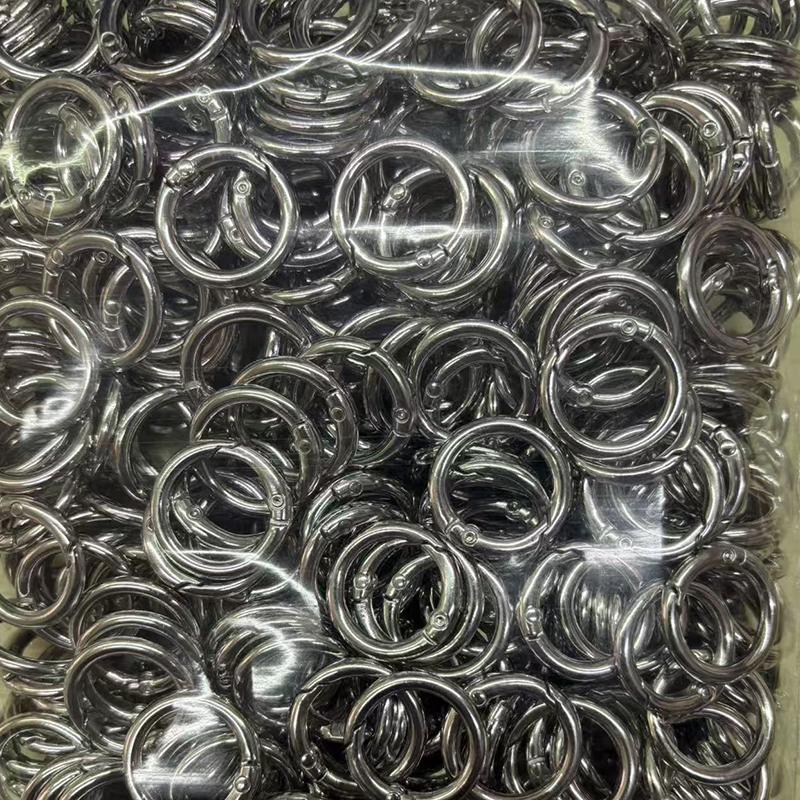 WTEMPO All Seasons Metal O-Rings Openable Round Keychains Kit DIY Clip Hooks Pet Collar Decor Clips for Making Portable Hook Clips Keychains Crafts