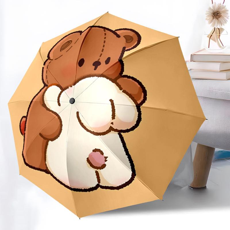 1pc Teddy Bear Umbrella That Opens  Closes Automatically  Perfect Gift with a Convenient Folding Mechanism 13