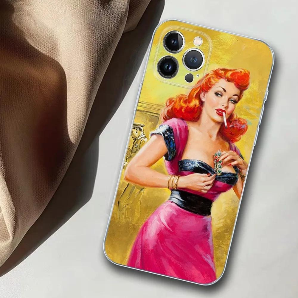 Apple IPhone14 Mobile Phone Case Poster Girl Mobile Phone Case, Painted Anti-drop Huawei Anti-drop Mobile Phone Case
