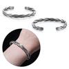 Manschette Thailändisch Handgefertigt Offener Armreif Silberfarbe Gedrehtes Armband Herren