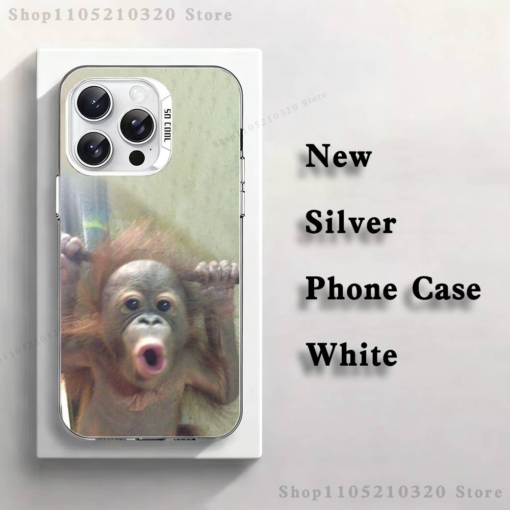 Cute Funny Monkeys Symbol Phone Case For iPhone 17,16,15,14,13,12,11,Pro,Max,Plus,Mini,XS,SE Anti Fall White Matte Hard Bumper