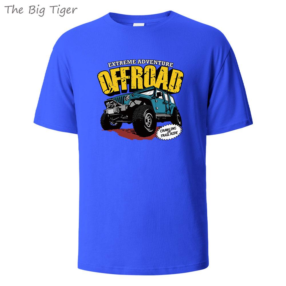 Offroad Vehicle Printing Comfortable Cotton Tshirt Men Simple Crew Neck Design Soft Breathable Short Sleeve Basic Mens Tshirt