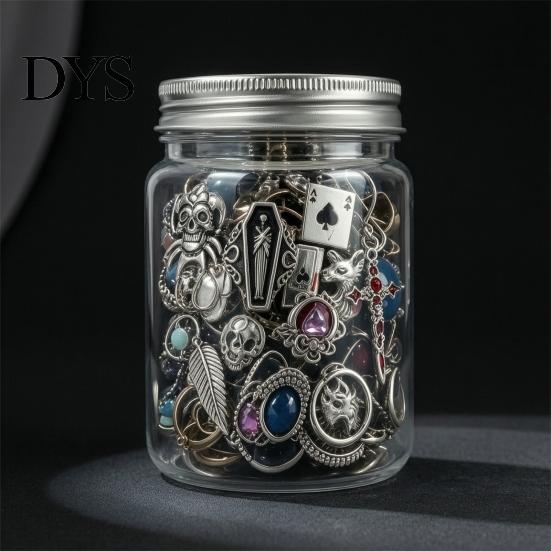 Mystery Jewelry Box 10/15/20/25/30/35Pcs Jar for Women, Mixed Necklaces Earrings Rings Bracelets Set, Lady Gift Gothic Ocean Theme Kit with
