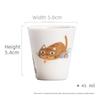 45ML Cat Tea Cup Gongfu Tea Set Smelling Cup Handmade Ceramic Zen Chinese Tea Ceremony