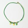 Personalized Valentine'S Day Hamburger Fries Pendant Color Rope Knitted Rope Necklace Electroplating Gold Color Preservation Batch