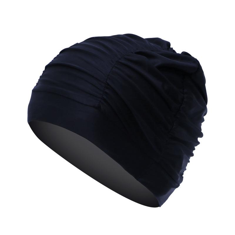 Womens Swim Cap for Long Hair Cute Korean Style Colorful Fabric Design Elegant Beach Photography Hot Spring Swimming Cap