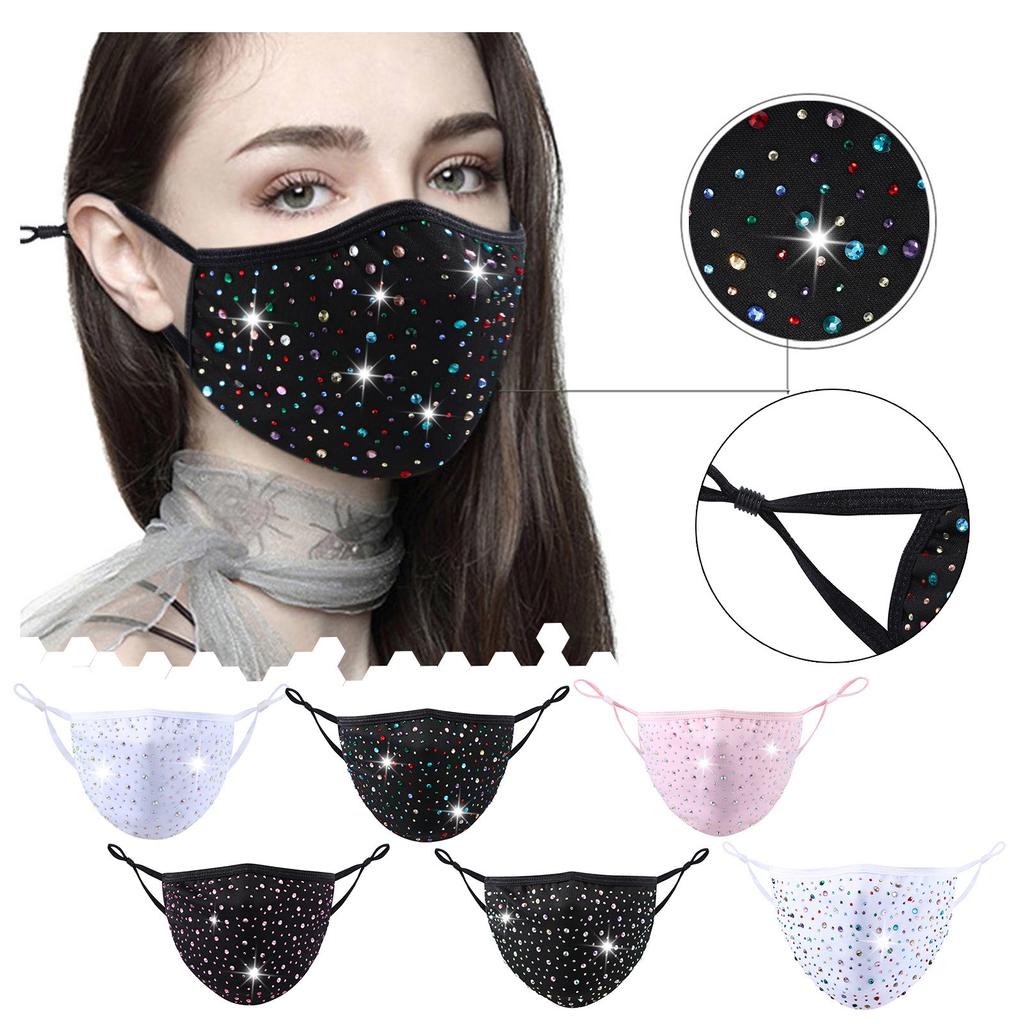 Women's Masquerade mask ball - Golden Metal Diamond Water Crystal Color Diamond