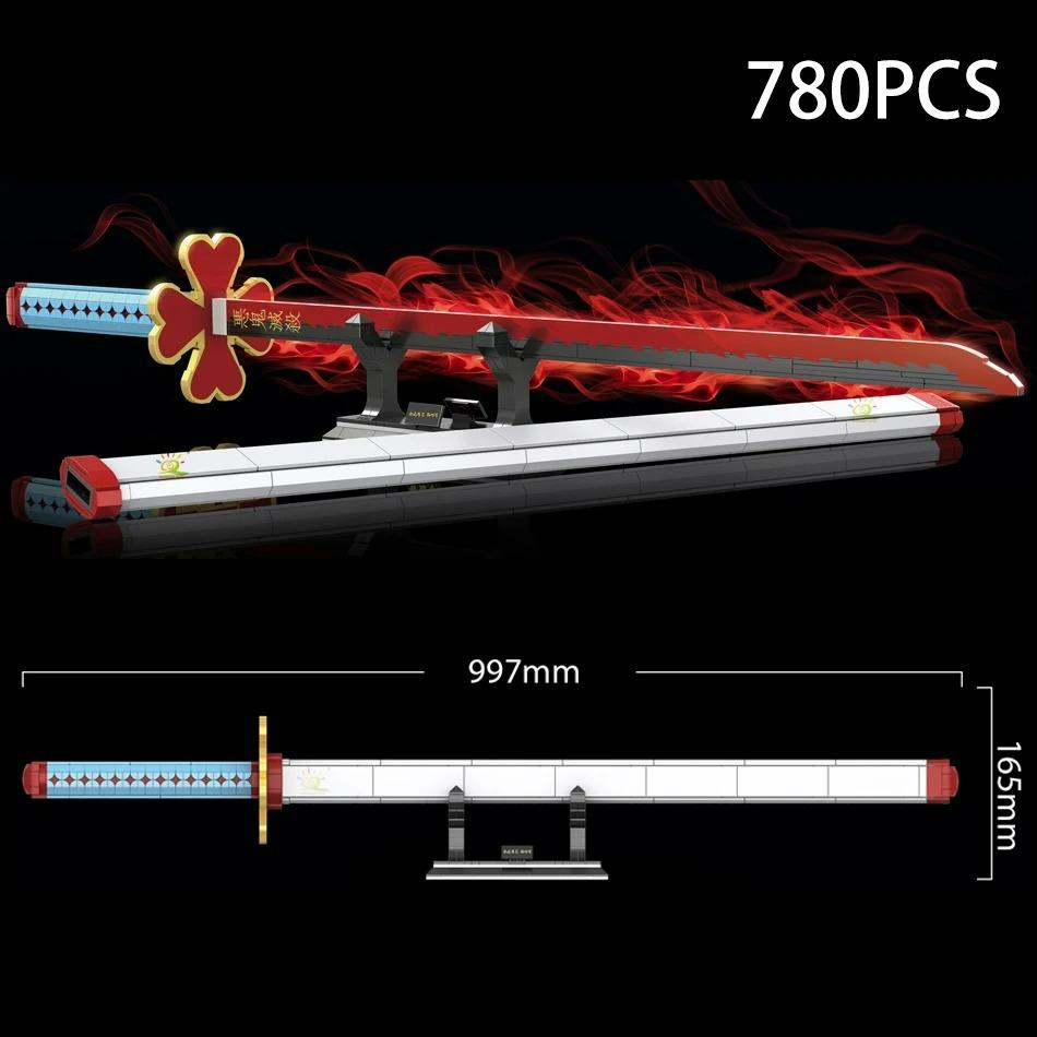 Samurai Sword Building Blocks Ninja Blade Katana Japanese Anime Butterfly Nichirin Knife Bricks Toys for Adult