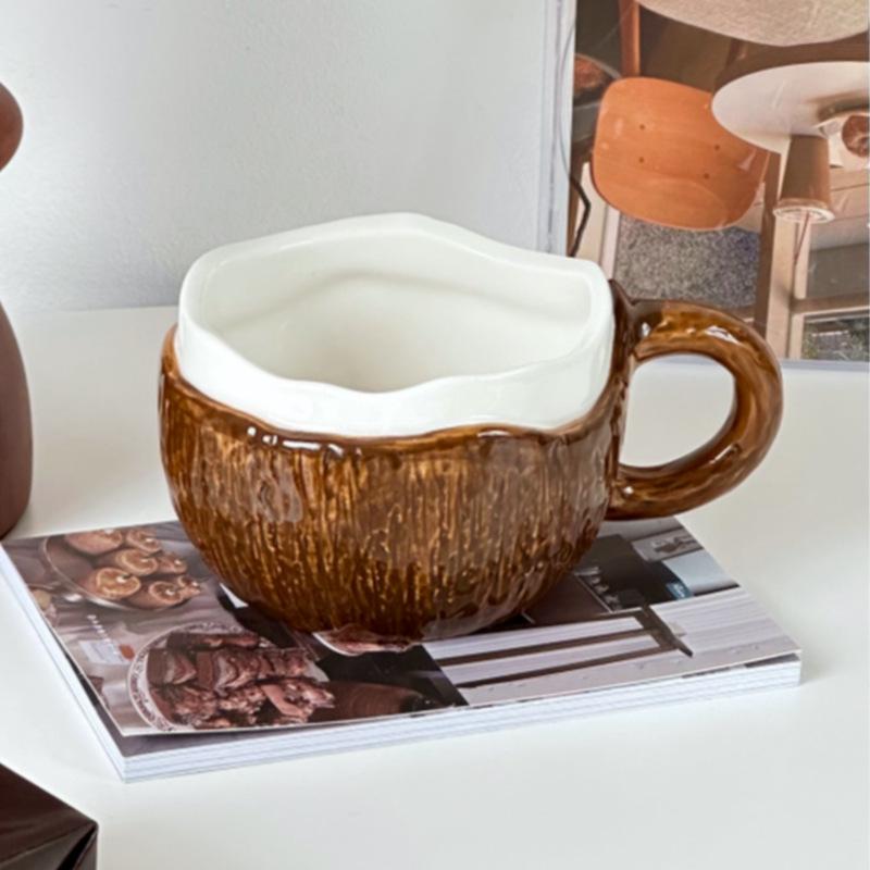 Coconut-Shaped Ceramic Mug 250ml: Breakfast, Tea, Coffee